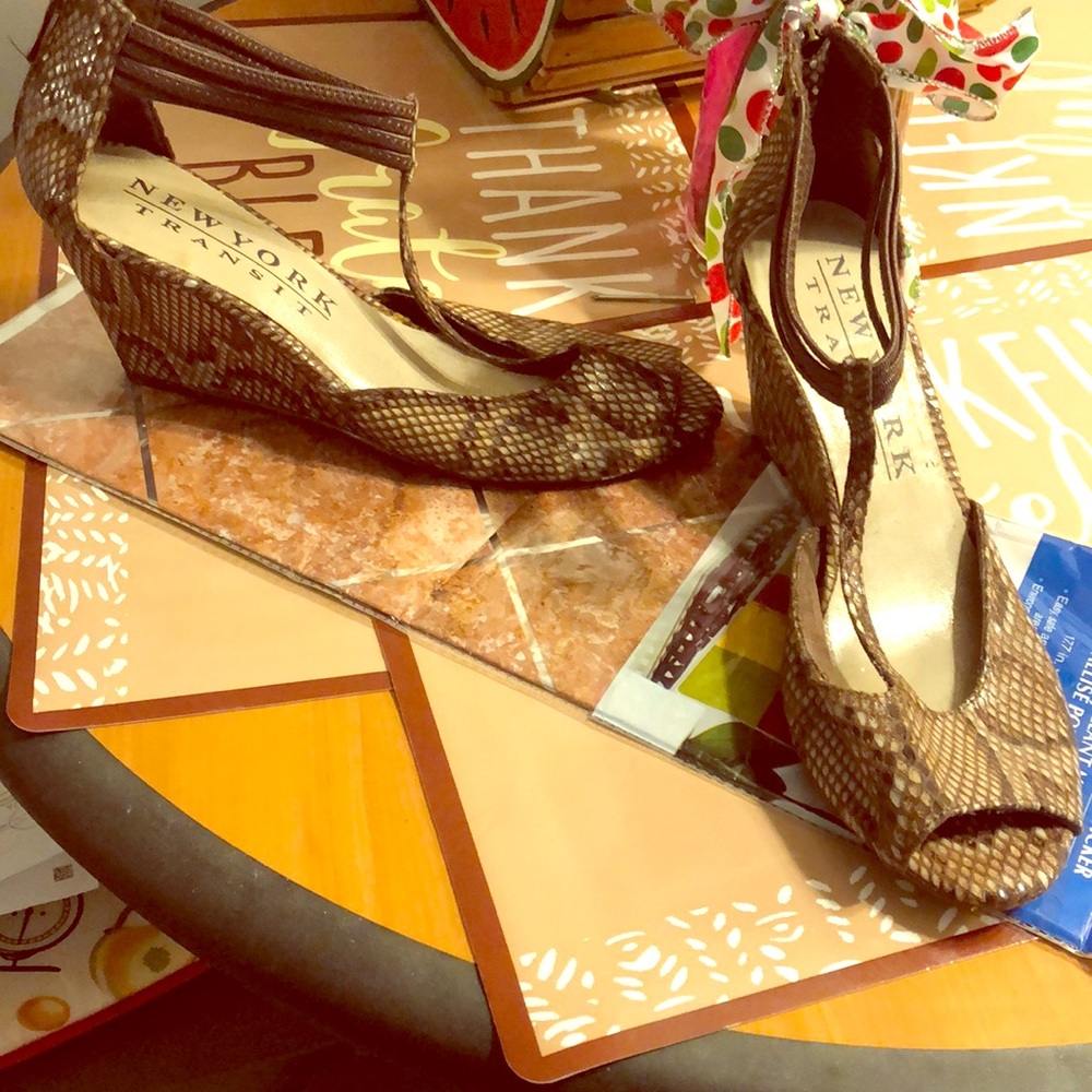 Wedge sandals wore once.